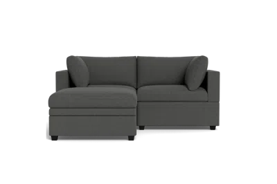 Albany Park Kova Box Cushion Sofa 86" + Ottoman In Gray