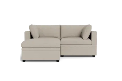 Albany Park Kova Box Cushion Sofa 86" + Ottoman In White
