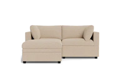 Albany Park Kova Box Cushion Sofa 86" + Ottoman In Neutral