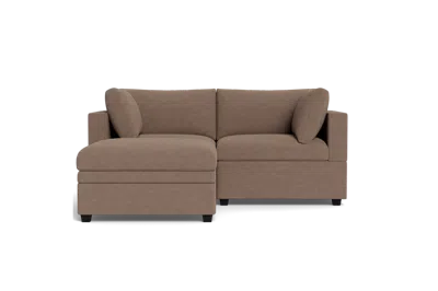 Albany Park Kova Box Cushion Sofa 86" + Ottoman In Brown