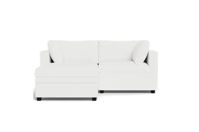 Albany Park Kova Box Cushion Sofa 86" + Ottoman In White