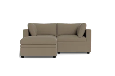 Albany Park Kova Box Cushion Sofa 86" + Ottoman In Brown