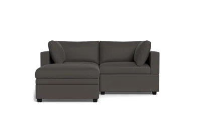 Albany Park Kova Box Cushion Sofa 86" + Ottoman In Gray