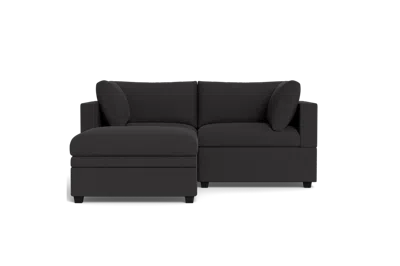 Albany Park Kova Box Cushion Sofa 86" + Ottoman In Black