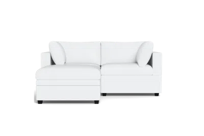 Albany Park Kova Box Cushion Sofa 86" + Ottoman In White