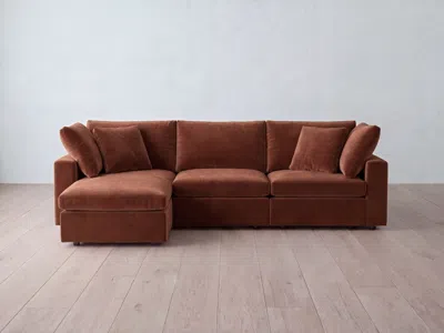 Albany Park Kova Box Modular 3-piece Sofa + Ottoman In Brown