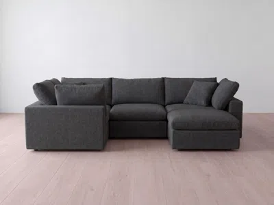 Albany Park Kova Box Modular 4-piece L-sectional + Ottoman In Black