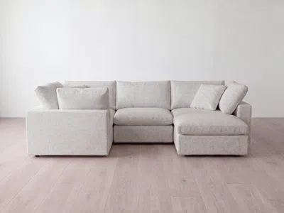 Albany Park Kova Box Modular 4-piece L-sectional + Ottoman In White