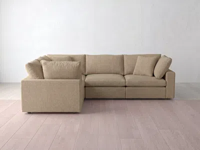 Albany Park Kova Box Modular 5-piece L-sectional In Fawn Performance Bouclé
