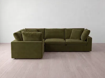 Albany Park Kova Box Modular 5-piece L-sectional In Green