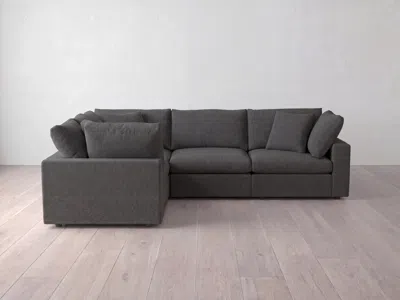 Albany Park Kova Box Modular 5-piece L-sectional In Licorice Performance Chenille