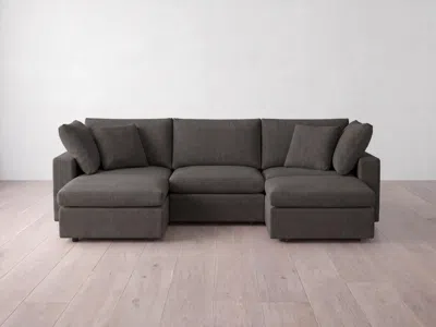 Albany Park Kova Box Modular 5-piece U-sectional In Black