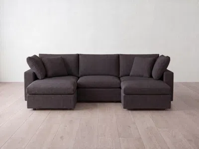 Albany Park Kova Box Modular 5-piece U-sectional In Black
