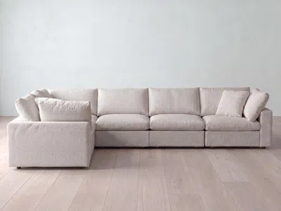 Albany Park Kova Box Modular 6-piece L-sectional In Bone Performance Chenille