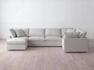 Albany Park Kova Box Modular 6-piece L-sectional + Ottoman In Gray