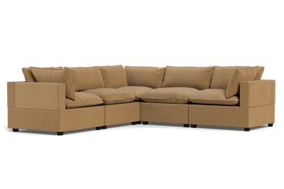 Albany Park Kova Pillow Cushion Corner Sectional In Brown
