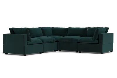 Albany Park Kova Pillow Cushion Corner Sectional In Green
