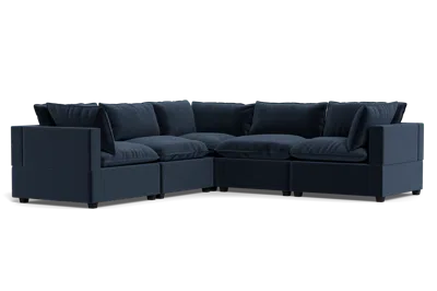 Albany Park Kova Pillow Cushion Corner Sectional In Blue