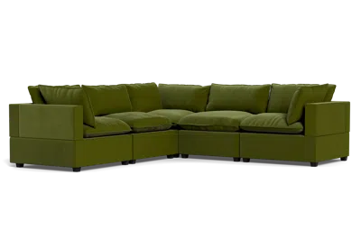 Albany Park Kova Pillow Cushion Corner Sectional In Green