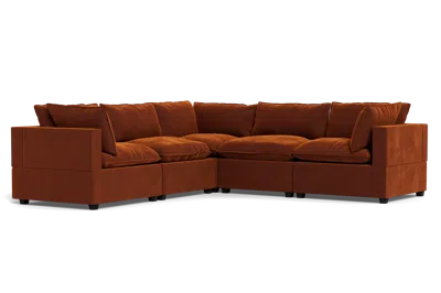 Albany Park Kova Pillow Cushion Corner Sectional In Brown