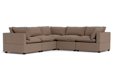 Albany Park Kova Pillow Cushion Corner Sectional In Brown