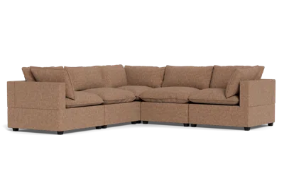 Albany Park Kova Pillow Cushion Corner Sectional In Brown