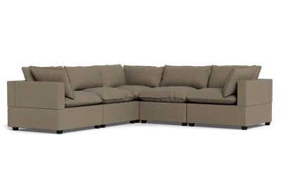 Albany Park Kova Pillow Cushion Corner Sectional In Brown