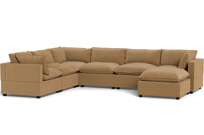 Albany Park Kova Pillow Cushion Grand Corner + Ottoman In Neutral