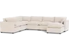 Albany Park Kova Pillow Cushion Grand Corner + Ottoman In White