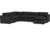 Albany Park Kova Pillow Cushion Grand Corner + Ottoman In Black