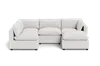 Albany Park Kova Pillow Cushion L-shape + Ottoman In White