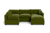 Albany Park Kova Pillow Cushion L-shape + Ottoman In Green