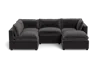 Albany Park Kova Pillow Cushion L-shape + Ottoman In Black
