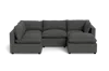 Albany Park Kova Pillow Cushion L-shape + Ottoman In Gray
