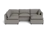Albany Park Kova Pillow Cushion L-shape + Ottoman In Gray
