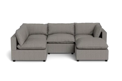 Albany Park Kova Pillow Cushion L-shape + Ottoman In Gray