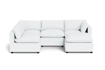 Albany Park Kova Pillow Cushion L-shape + Ottoman In White