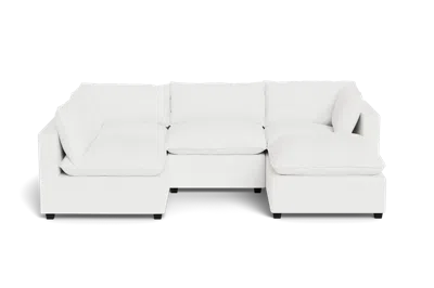 Albany Park Kova Pillow Cushion L-shape + Ottoman In White