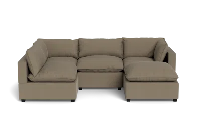 Albany Park Kova Pillow Cushion L-shape + Ottoman In Gray