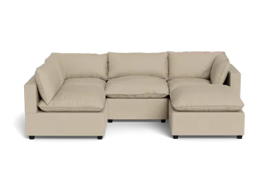 Albany Park Kova Pillow Cushion L-shape + Ottoman In Neutral