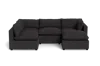 Albany Park Kova Pillow Cushion L-shape + Ottoman In Black