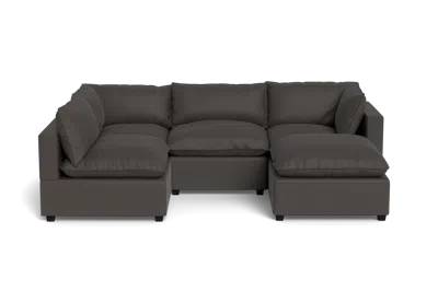 Albany Park Kova Pillow Cushion L-shape + Ottoman In Gray