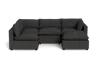 Albany Park Kova Pillow Cushion L-shape + Ottoman In Gray
