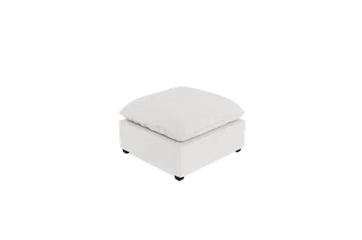 Albany Park Kova Pillow Cushion Ottoman In White