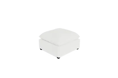 Albany Park Kova Pillow Cushion Ottoman In White