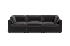 Albany Park Kova Pillow Cushion Sofa 122" In Black