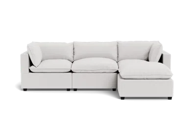 Albany Park Kova Pillow Cushion Sofa 122" + Ottoman In White