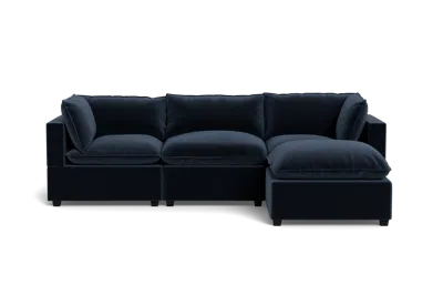 Albany Park Kova Pillow Cushion Sofa 122" + Ottoman In Blue