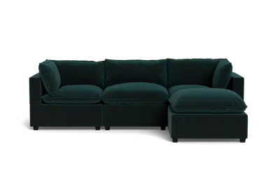 Albany Park Kova Pillow Cushion Sofa 122" + Ottoman In Green