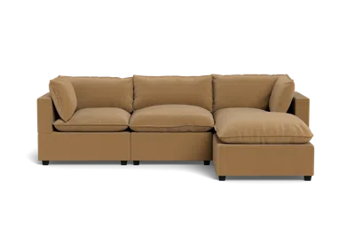 Albany Park Kova Pillow Cushion Sofa 122" + Ottoman In Brown